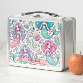子パーソナライズされたの人魚 メタルランチボックス (インサイチュ)