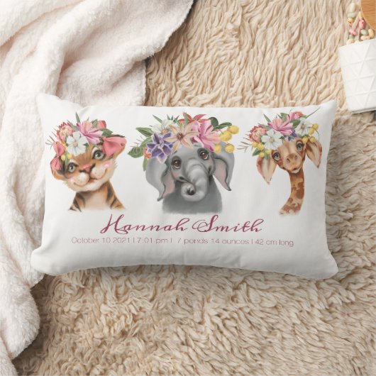 子パーソナライズされたの枕 ランバークッション (ブランケット)