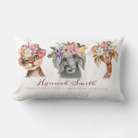 子パーソナライズされたの枕 ランバークッション (正面)