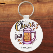 子パーソナライズされた供からの父の日贈り物 キーホルダー (正面)