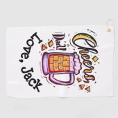 子パーソナライズされた供からの父の日贈り物 ゴルフタオル (横)