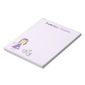 子パーソナライズされた供の小さなステッキの女の子パープル ノートパッド (回転)
