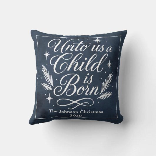 子パーソナライズされた供は生まれ枕 クッション (裏面)