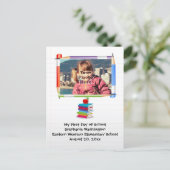 子パーソナライズされた供学校の写真カスタム ポストカード (スタンド正面)