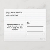 子パーソナライズされた供学校の写真カスタム ポストカード (裏面)