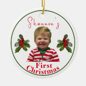 子パーソナライズされた供 セラミックオーナメント (正面)