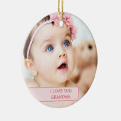 子パーソナライズされた写真の母の日の祖母 セラミックオーナメント (右)