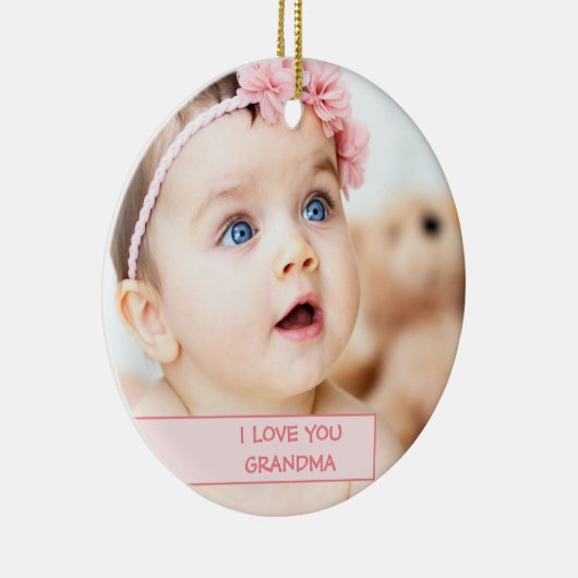 子パーソナライズされた写真の母の日の祖母 セラミックオーナメント (右)