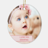 子パーソナライズされた写真の母の日の祖母 セラミックオーナメント (左)