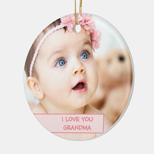 子パーソナライズされた写真の母の日の祖母 セラミックオーナメント (左)