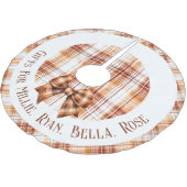 子パーソナライズされた名Bohoナチュラルプレイドへの贈り物 ブラッシュドポリエステルツリースカート (アングル)