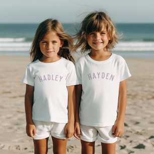 子パーソナライズされた名T型 ライラック ベビーTシャツ