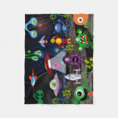 子パーソナライズされた宇宙飛行士とロケット フリースブランケット (正面)