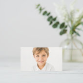 子パーソナライズされた食アレルギーの写真情報 名刺 (スタンド正面)