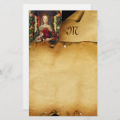 子パーチメントモノグラムを有するヴァージン 便箋 (正面/裏面)