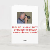 子ヒツジのバースデー・カードを祈ること カード (裏面)