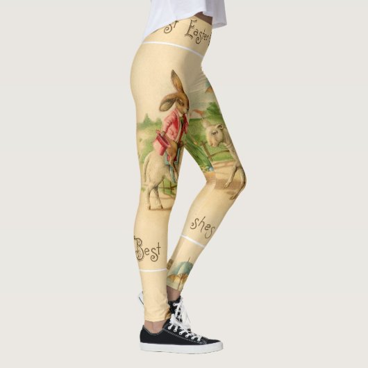 子ヒツジのレギングの2つのイースターのウサギ レギンス (右)