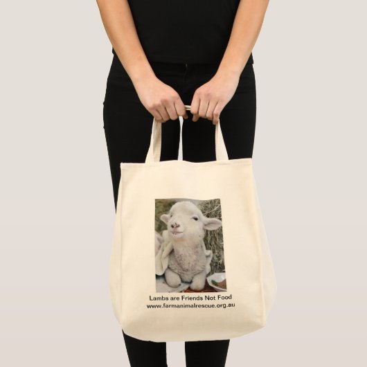 子ヒツジは友人のない食糧です トートバッグ (正面(商品))