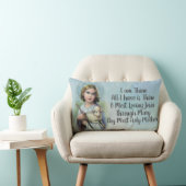 子ヒツジ及び祈りの言葉を持つヴィンテージの子供イエス・キリストを個人化して下さい ランバークッション (椅子)