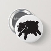 子ヒツジstarrの単独の黒いボタン 缶バッジ (正面&裏面)