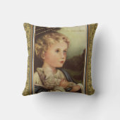 子ヒツジw/Latinの単語を保持している金ゴールドのベビーイエス・キリスト クッション (裏面)