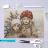 子ビクトリアンどもヴィンテージクリスマスデクページ 薄葉紙 (クラフト)