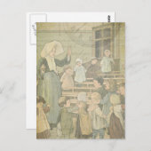 子ビクトリアンども学校教室ヴィンテージウォッチ ポストカード (正面/裏面)