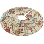 子ビクトリアン供のクリスマスポストカード ブラッシュドポリエステルツリースカート (アングル)