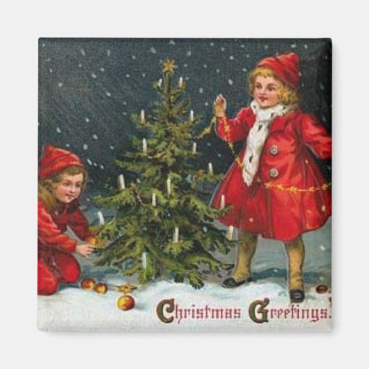 子ビクトリアン供クリスマスマグネット マグネット (正面)
