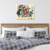 子ビクトリアン供ファッションカワイトイラストレーション キャンバスプリント (インサイチュ (寝室))