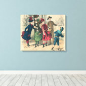 子ビクトリアン供ファッションカワイトイラストレーション キャンバスプリント (インサイチュ (ウッドフロア))