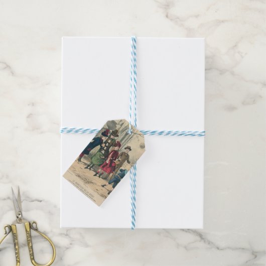 子ビクトリアン供ファッションカワイトイラストレーション ギフトタグ (より糸付き)