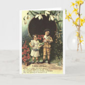 子ビクトリアン誕生日 カード (黄色い花)