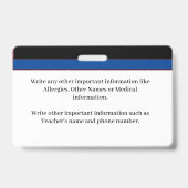 子フォトID識別カードのカスタム バッジ (裏面)