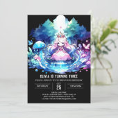 子プリンセス誕生日 招待状 (スタンド正面)