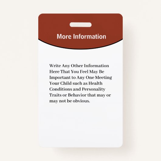 子ベビーの写真名ID識別おもしろいカード バッジ (裏面)