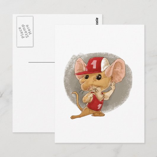 子マウス聞の ポストカード (正面/裏面)