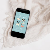 子モダンパーティー動物 |ファームテーマ誕生日 招待状