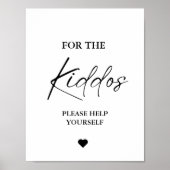 子モダン供のミニマル結婚式の引き出物のサイン ポスター (正面)