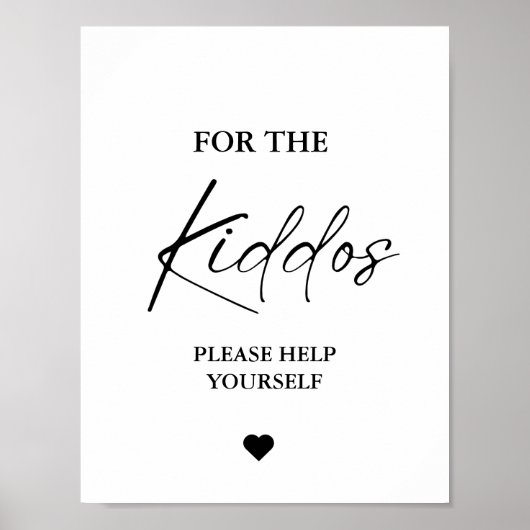 子モダン供のミニマル結婚式の引き出物のサイン ポスター (正面)