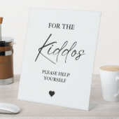 子モダン供のミニマル結婚式の引き出物のサイン 台座サイン (インサイチュ)