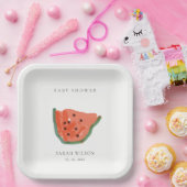 子モダン手描きスイカ果実赤ちゃんシャワー ペーパープレート (パーティー)