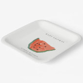 子モダン手描きスイカ果実赤ちゃんシャワー ペーパープレート (傾斜あり)