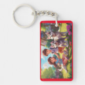 子モノグラムの供のおもしろいを持つハスキー犬 | キーホルダー (正面)