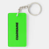 子モノグラムの供のおもしろいを持つハスキー犬 | キーホルダー (裏面)