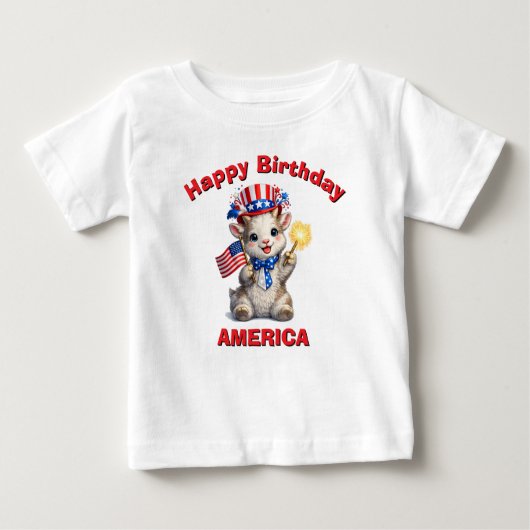 子ヤギ (5ah) 愛国少年Tシャツ ベビーTシャツ (正面)