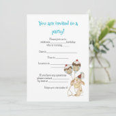 子ユニセックス誕生日招待状。 招待状 (スタンド正面)