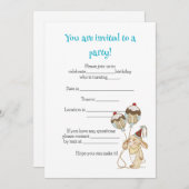 子ユニセックス誕生日招待状。 招待状 (正面/裏面)