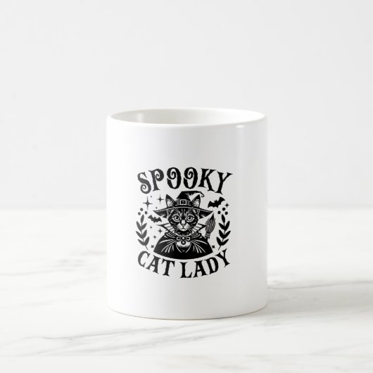 子不気味どものいない猫レディーハロウィーンの衣装 コーヒーマグカップ (中央)