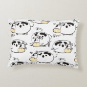 子供おもしろいっぽい動物のパターン。ヴィンテージクリップ アクセントクッション (裏面)